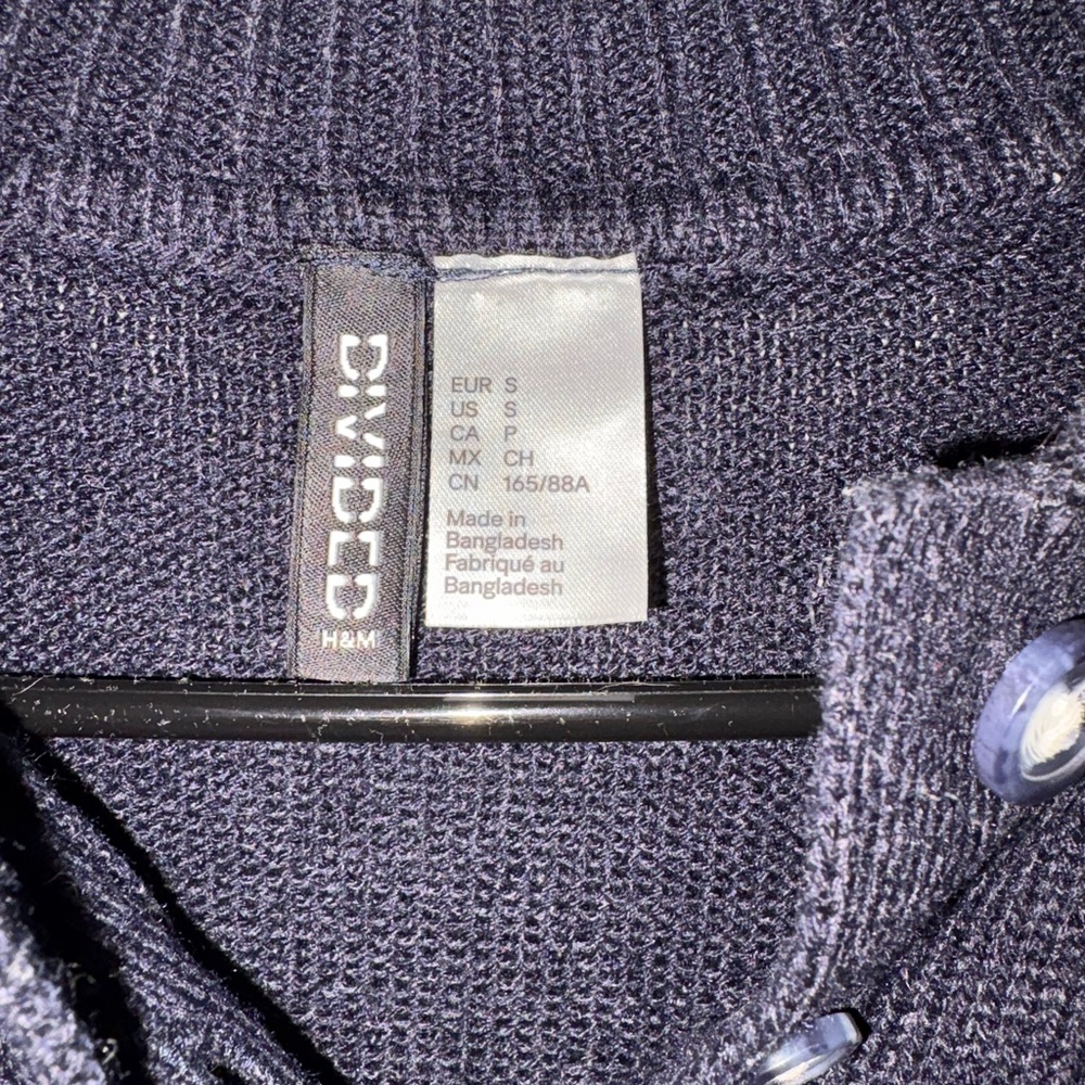 H&M Navy Button-Up Sweater - Picture 3 of 3